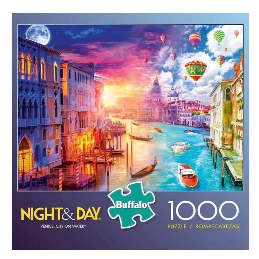 Buffalo Games - Night & Day, Venice, City of Romance - 1000 Piece Jigsaw Puzzle
